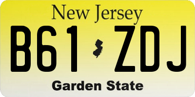 NJ license plate B61ZDJ