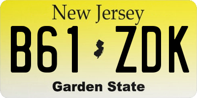 NJ license plate B61ZDK