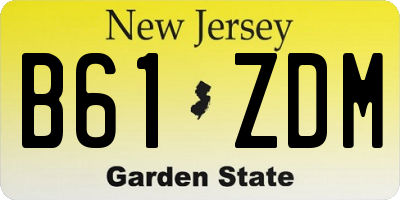 NJ license plate B61ZDM