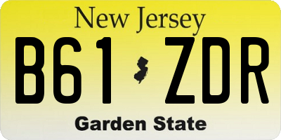 NJ license plate B61ZDR