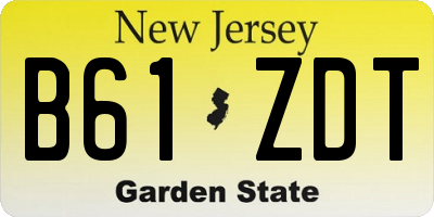 NJ license plate B61ZDT