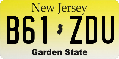 NJ license plate B61ZDU