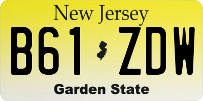 NJ license plate B61ZDW