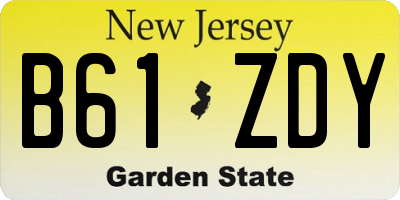 NJ license plate B61ZDY