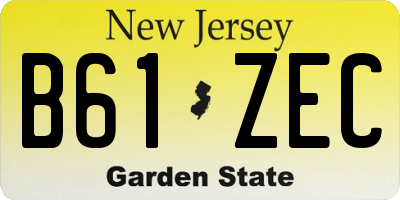 NJ license plate B61ZEC