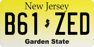 NJ license plate B61ZED