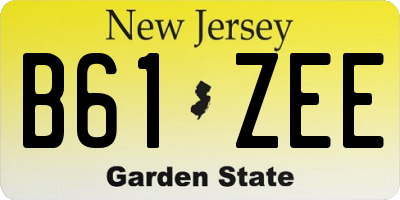NJ license plate B61ZEE