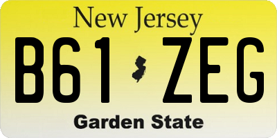 NJ license plate B61ZEG