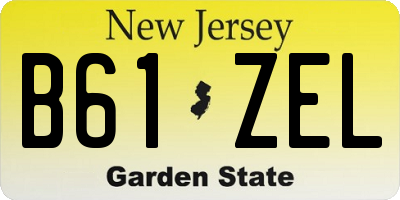 NJ license plate B61ZEL