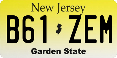 NJ license plate B61ZEM