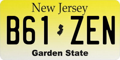 NJ license plate B61ZEN