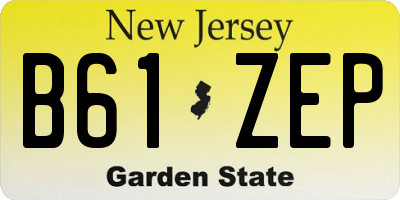 NJ license plate B61ZEP
