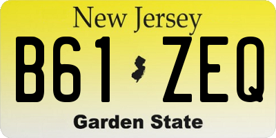 NJ license plate B61ZEQ