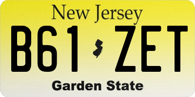 NJ license plate B61ZET