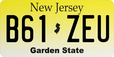 NJ license plate B61ZEU