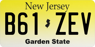 NJ license plate B61ZEV