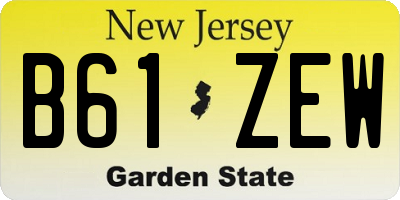 NJ license plate B61ZEW