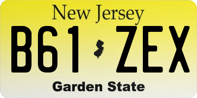 NJ license plate B61ZEX