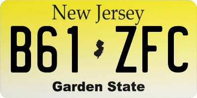 NJ license plate B61ZFC