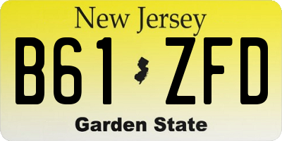 NJ license plate B61ZFD