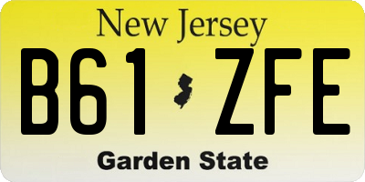 NJ license plate B61ZFE