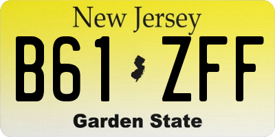 NJ license plate B61ZFF