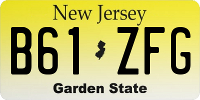 NJ license plate B61ZFG