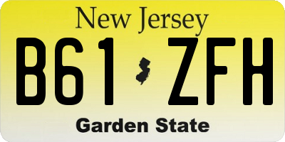 NJ license plate B61ZFH