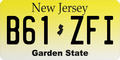 NJ license plate B61ZFI