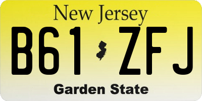 NJ license plate B61ZFJ