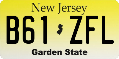 NJ license plate B61ZFL