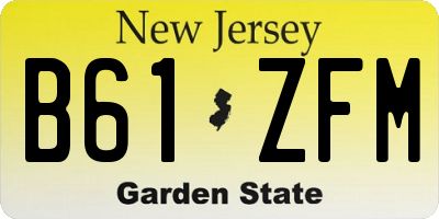 NJ license plate B61ZFM