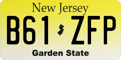 NJ license plate B61ZFP