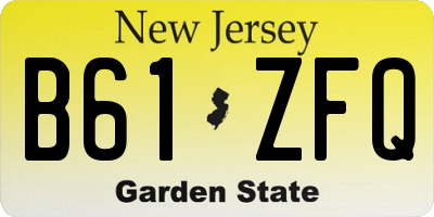 NJ license plate B61ZFQ