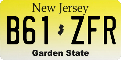 NJ license plate B61ZFR