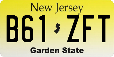 NJ license plate B61ZFT