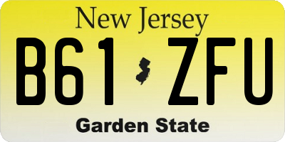 NJ license plate B61ZFU