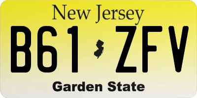 NJ license plate B61ZFV