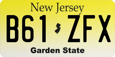 NJ license plate B61ZFX