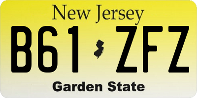 NJ license plate B61ZFZ