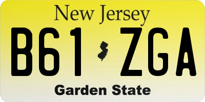 NJ license plate B61ZGA
