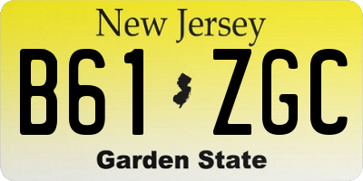 NJ license plate B61ZGC