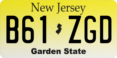 NJ license plate B61ZGD