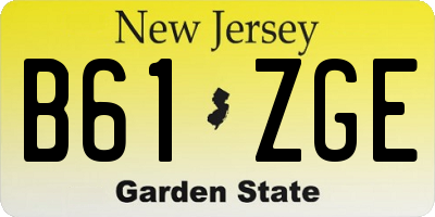 NJ license plate B61ZGE