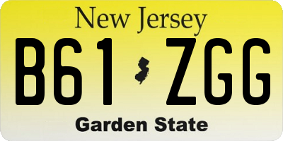 NJ license plate B61ZGG