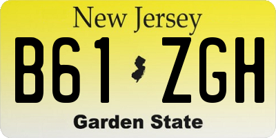 NJ license plate B61ZGH