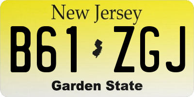 NJ license plate B61ZGJ