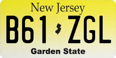 NJ license plate B61ZGL