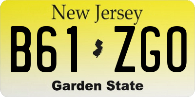 NJ license plate B61ZGO