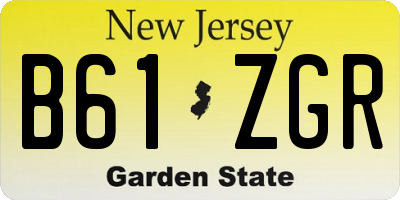 NJ license plate B61ZGR